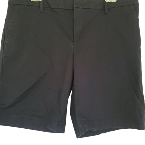Tommy Hilfiger Womens Shorts 12 Black Hollywood Short Preppy Chino Cotton Causal - Picture 1 of 11